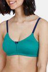 Zivame Beautiful Basics Double Layered Non Wired 3/4th Coverage T-Shirt Bra - Harbor Blue — thumbnail 5